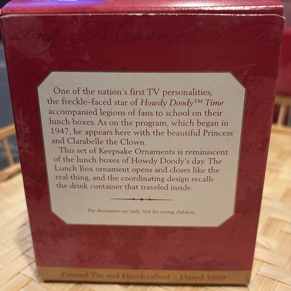 Hallmark Keepsake ornament. Howdy Doody lunchbox set. Set of two ornaments. - Picture 2 of 2